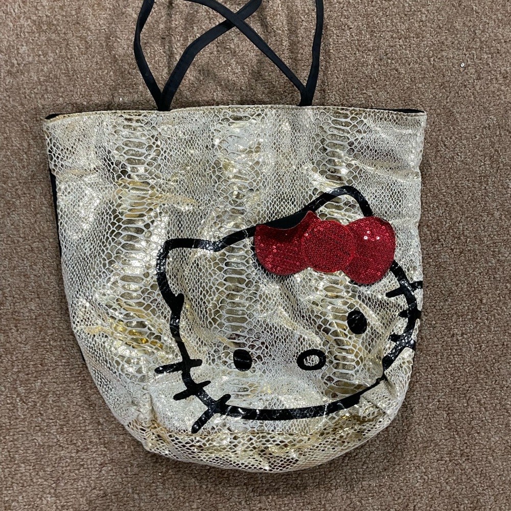 Original Hello Kitty gold snake print bag